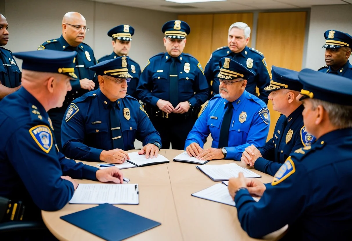 Policiais reunidos